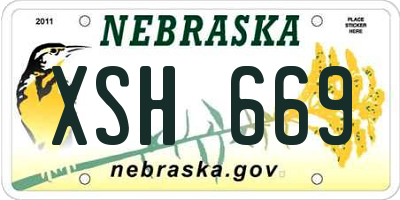 NE license plate XSH669