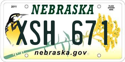 NE license plate XSH671