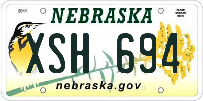 NE license plate XSH694