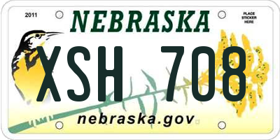 NE license plate XSH708