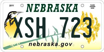 NE license plate XSH723