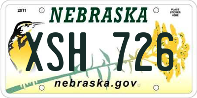 NE license plate XSH726