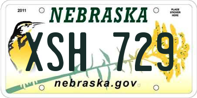 NE license plate XSH729
