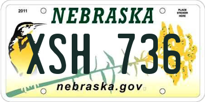 NE license plate XSH736