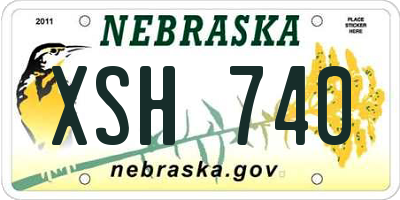 NE license plate XSH740