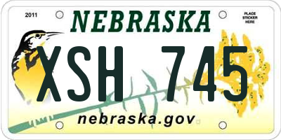 NE license plate XSH745
