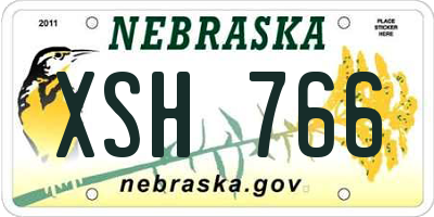 NE license plate XSH766