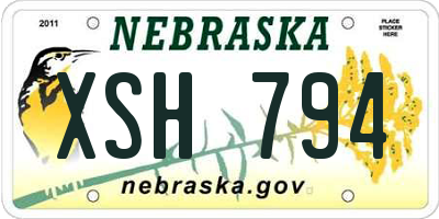 NE license plate XSH794