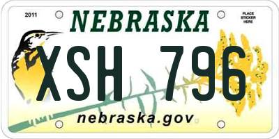 NE license plate XSH796