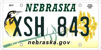NE license plate XSH843
