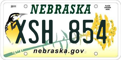 NE license plate XSH854