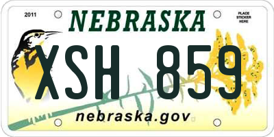 NE license plate XSH859