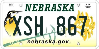 NE license plate XSH867
