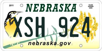 NE license plate XSH924
