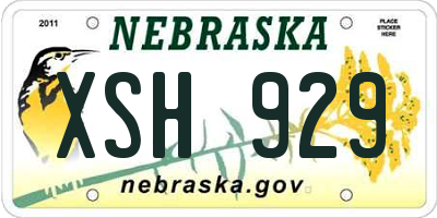 NE license plate XSH929