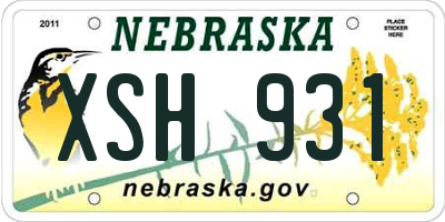 NE license plate XSH931