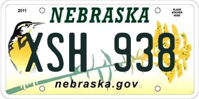NE license plate XSH938