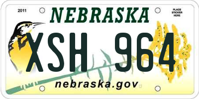 NE license plate XSH964