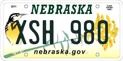 NE license plate XSH980