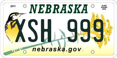NE license plate XSH999