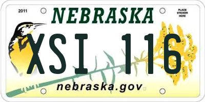 NE license plate XSI116