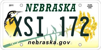 NE license plate XSI172