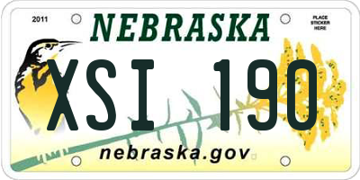 NE license plate XSI190
