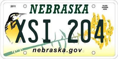 NE license plate XSI204