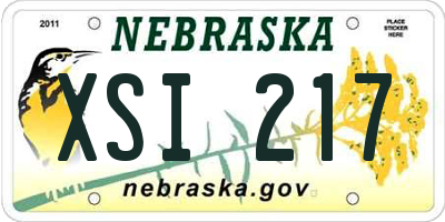 NE license plate XSI217