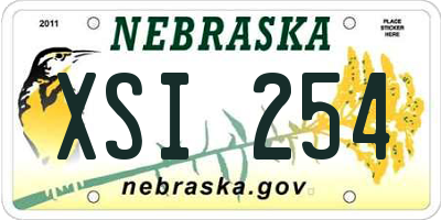 NE license plate XSI254