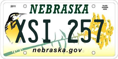 NE license plate XSI257