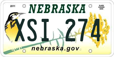 NE license plate XSI274