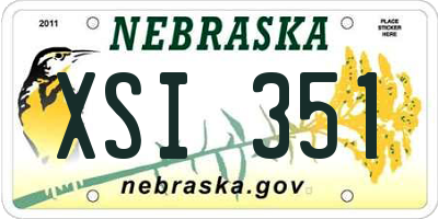 NE license plate XSI351