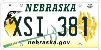 NE license plate XSI381
