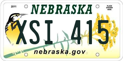 NE license plate XSI415