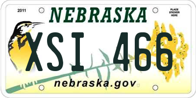 NE license plate XSI466