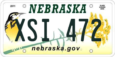 NE license plate XSI472