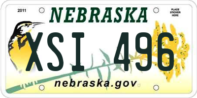 NE license plate XSI496