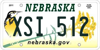NE license plate XSI512