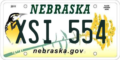 NE license plate XSI554