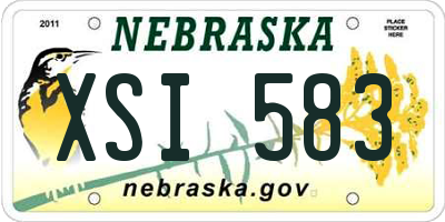 NE license plate XSI583