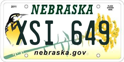 NE license plate XSI649
