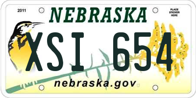 NE license plate XSI654