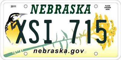 NE license plate XSI715