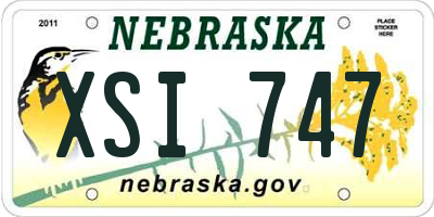 NE license plate XSI747