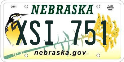 NE license plate XSI751