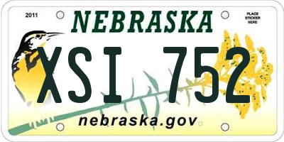 NE license plate XSI752