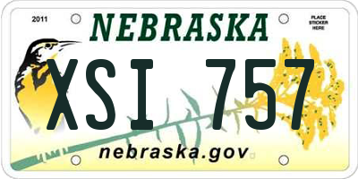NE license plate XSI757