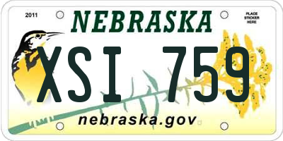 NE license plate XSI759