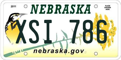 NE license plate XSI786